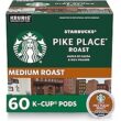 [Amazon] 스타벅스 파이크 플레이스 로스트 미디엄 로스트 K컵 커피 60개 $23.32