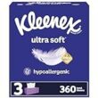 [Amazon] 크리넥스 3박스 Kleenex Ultra Soft Facial Tissues, 3 Flat Boxes, 120 Tissues per Box, 3-Ply $3.99