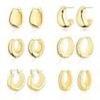 [Amazon]  Hypoallergenic 14K 골드 도금 후프 귀걸이 6개 세트 5.29